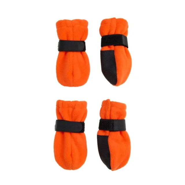 Basic Paws Fleece Hundskor Korta Orange 4-pack