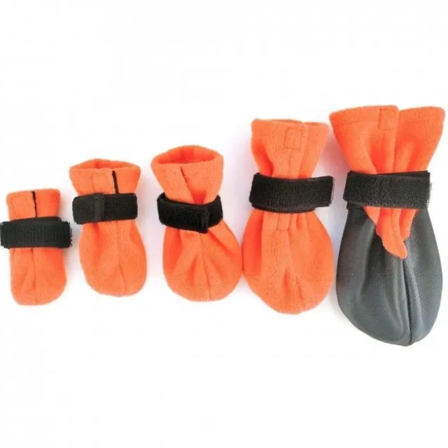 Basic Paws Fleece Hundskor Korta Orange 4-pack