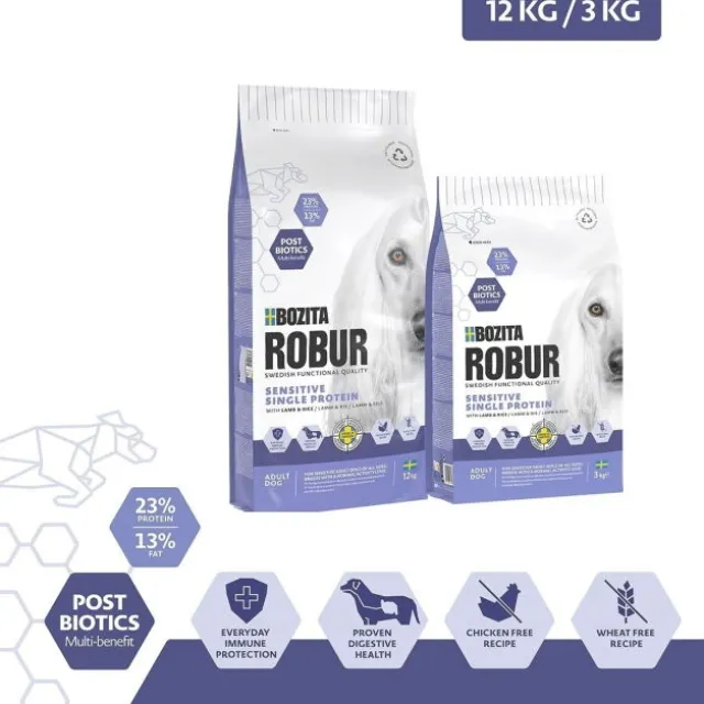 Bozita Robur Dog Adult Sensitive Single Protein Lamm & Ris