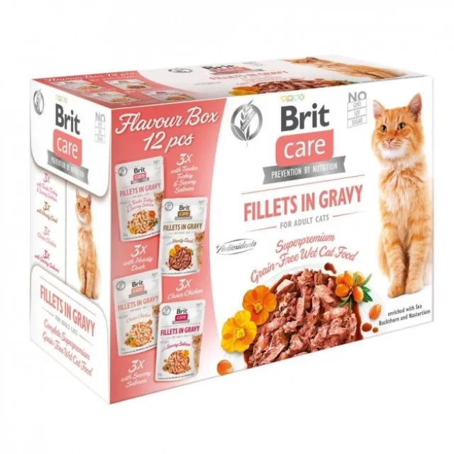 Brit Care Cat Adult Fillets in Gravy Multipack 12x85 g