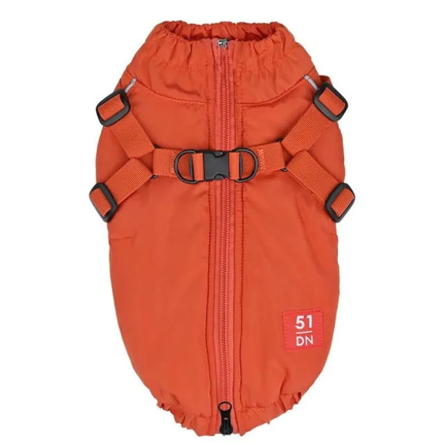 51 Degrees North Adventure Kombinerad Hundjacka och Hundsele Orange