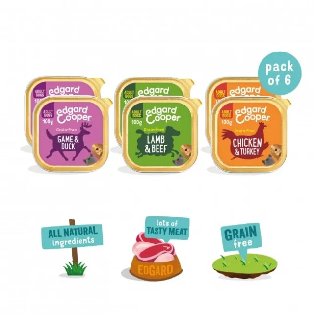 Edgard & Cooper Dog Adult Multipack 6 x 100 g