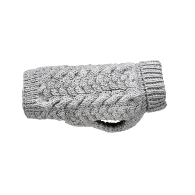 Feel Active Wool Kabelstickad Hundtröja Grå