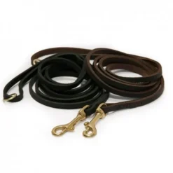 Feel Leather Seam Läderkoppel Mässing Svart