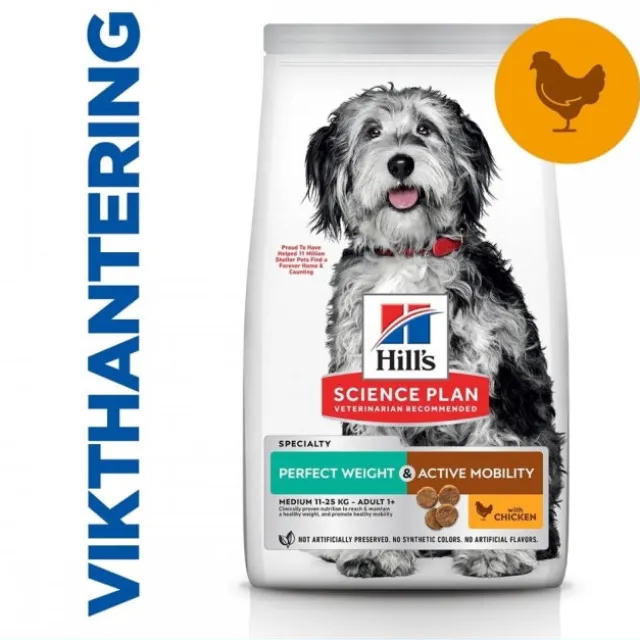 Hill's Science Plan Dog Perfect Weight & Active Mobility Adult Medium with Chicken 12 kg