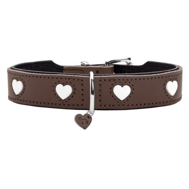 Hunter Hundhalsband Läder Love Brun