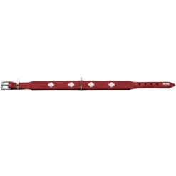 Hunter Hundhalsband Läder Swiss Röd