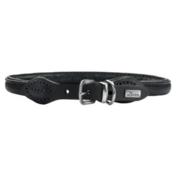 Hunter Round & Soft Hundhalsband Läder Svart