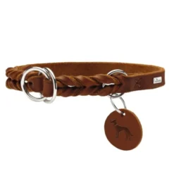Hunter Solid Education Hundhalsband Läder Brun