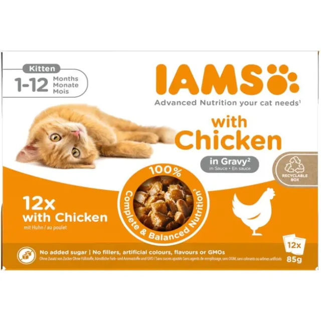 Iams Kitten Advanced Nutrition Chicken in Gravy Multipack 12x85 g