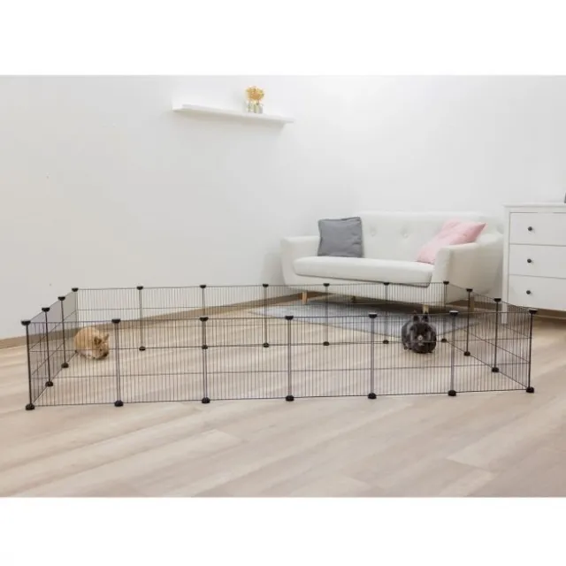 Kerbl Gallersektioner till Smådjurshage i Metall Svart 12-pack