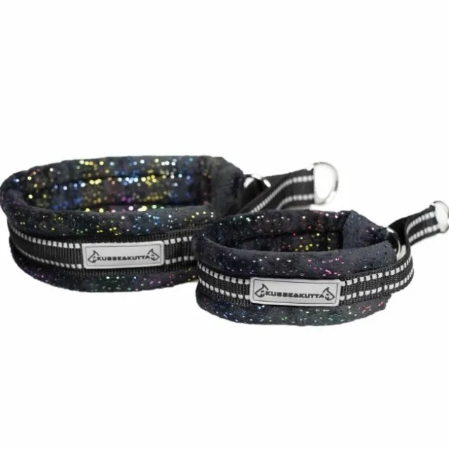 Kusse&Kutta Hundhalsband Brett Svart & Glitter