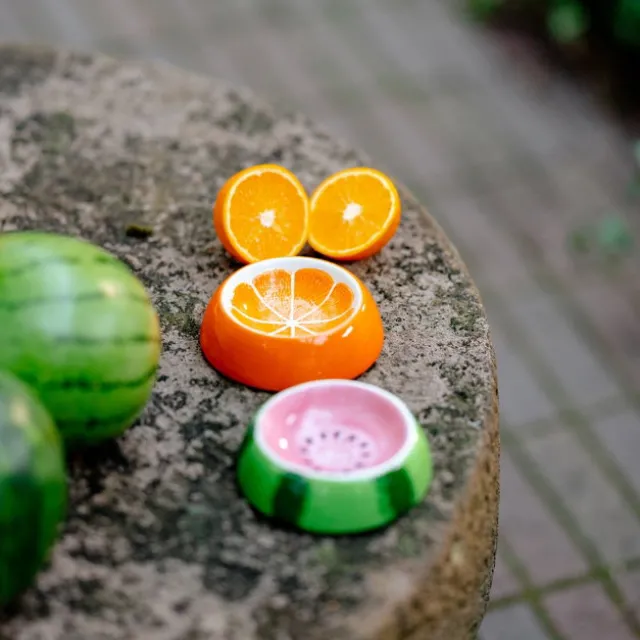 Little&Bigger Juicy Vibes Keramikskål till Katt Apelsin
