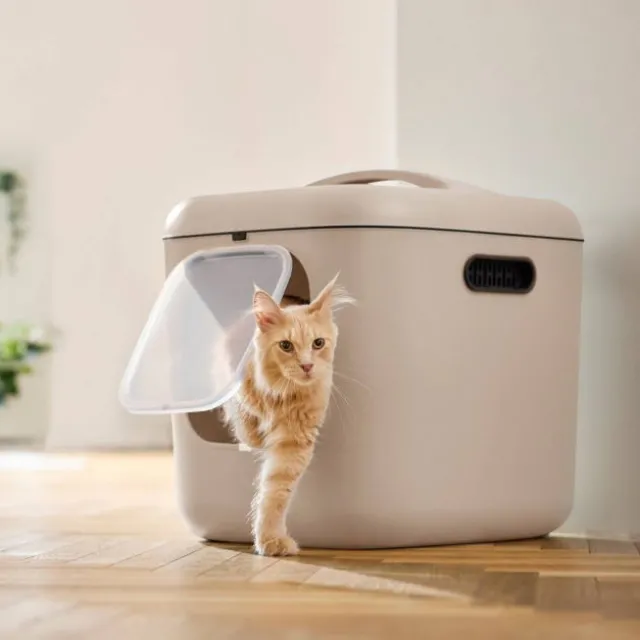 Rotho MyPet Biala Kattlåda med Tak XL Cappuccino
