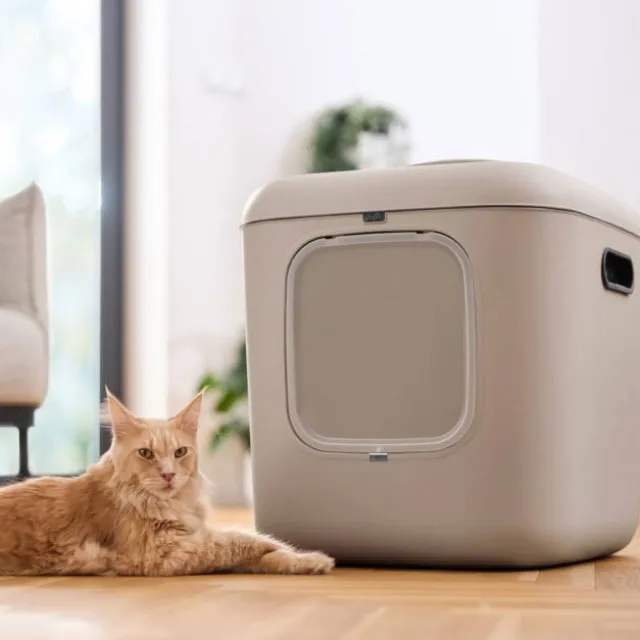 Rotho MyPet Biala Kattlåda med Tak XL Cappuccino