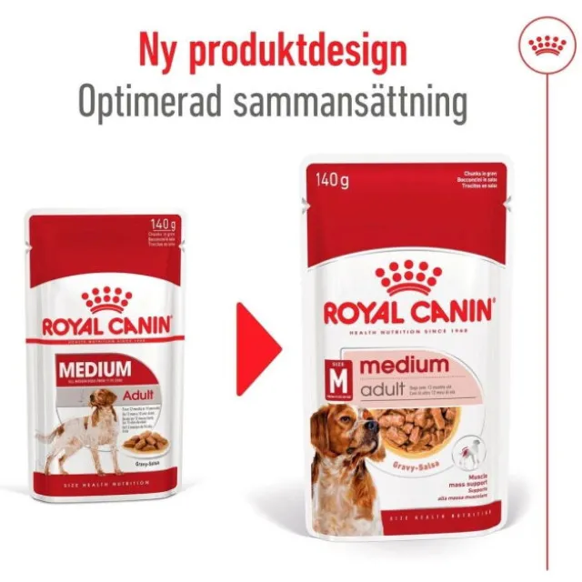 Royal Canin Medium Adult Gravy våtfoder för hund 10x140g