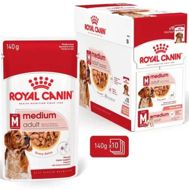 Royal Canin Medium Adult Gravy våtfoder för hund 10x140g