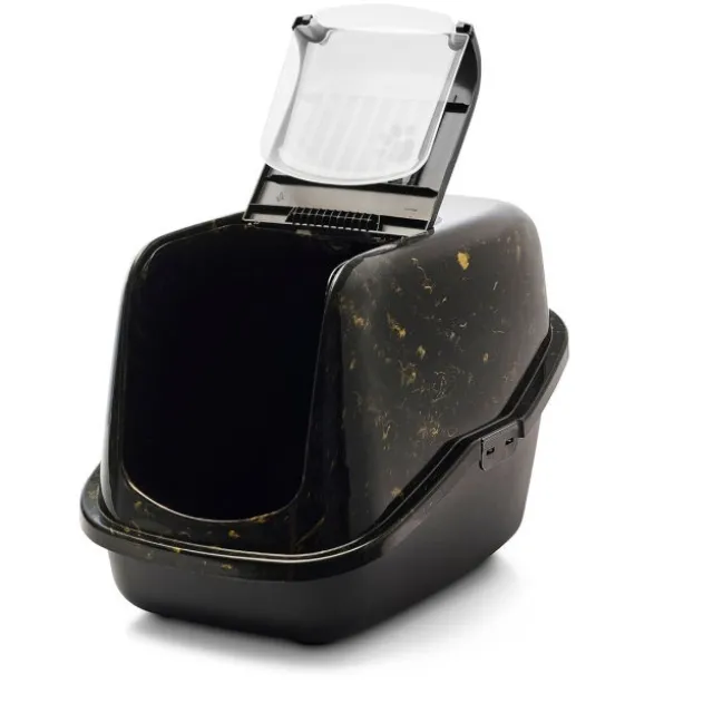 Savic Kattlåda Nestor Marble Svart/Guld 56 x 39 x 38,5 cm