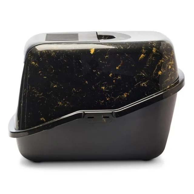 Savic Kattlåda Nestor Marble Svart/Guld 56 x 39 x 38,5 cm