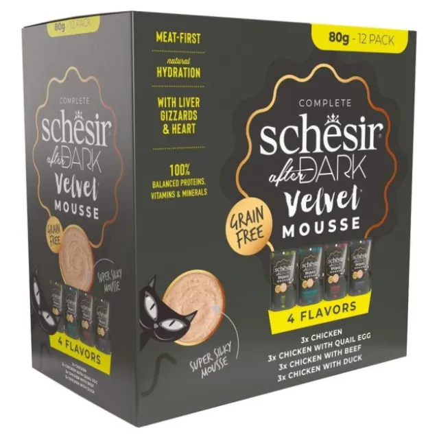 Schesir Cat Adult After Dark Velvet Mousse Multipack 12 x 80 g