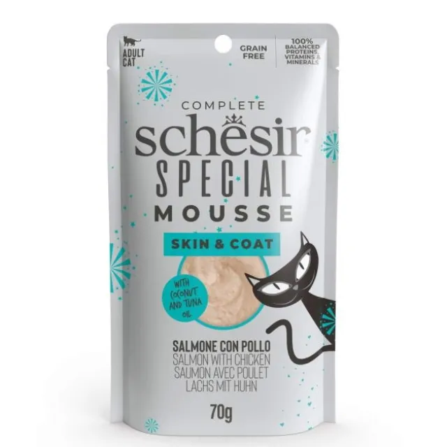 Schesir Cat Adult Special Mousse Skin & Coat Salmon & Chicken 70 g