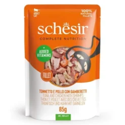 Schesir Cat Adult Tuna, Chicken & Shrimps in Jelly 85 g
