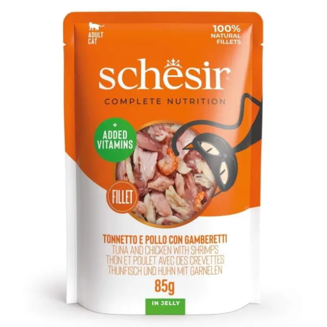 Schesir Cat Adult Tuna, Chicken & Shrimps in Jelly 85 g