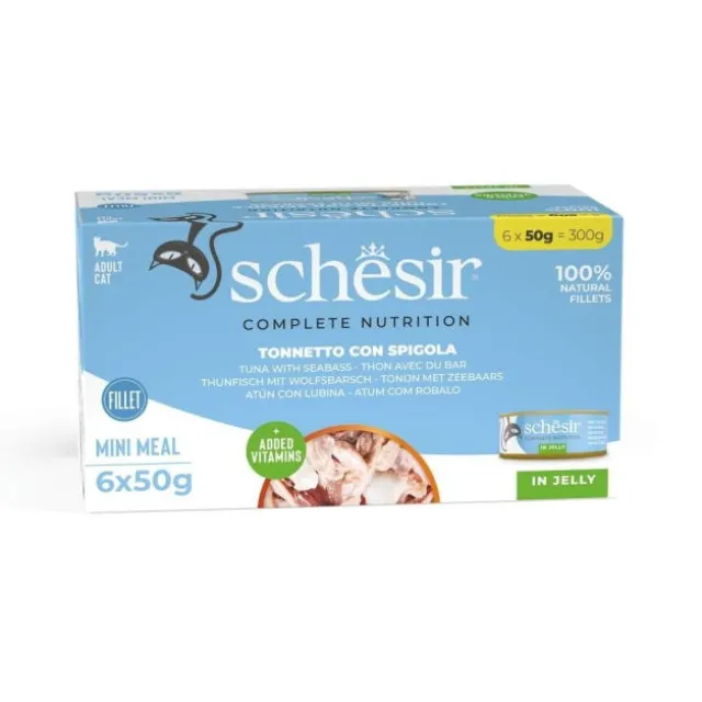 Schesir Cat Adult Tuna & Sea bass in Jelly 6 x 50 g