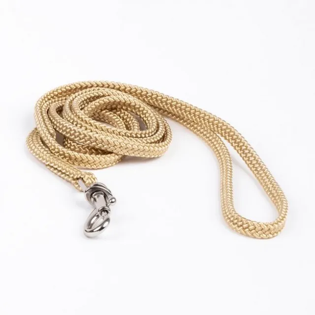 Show Dog Show Lead med silverfärgat lås, beige