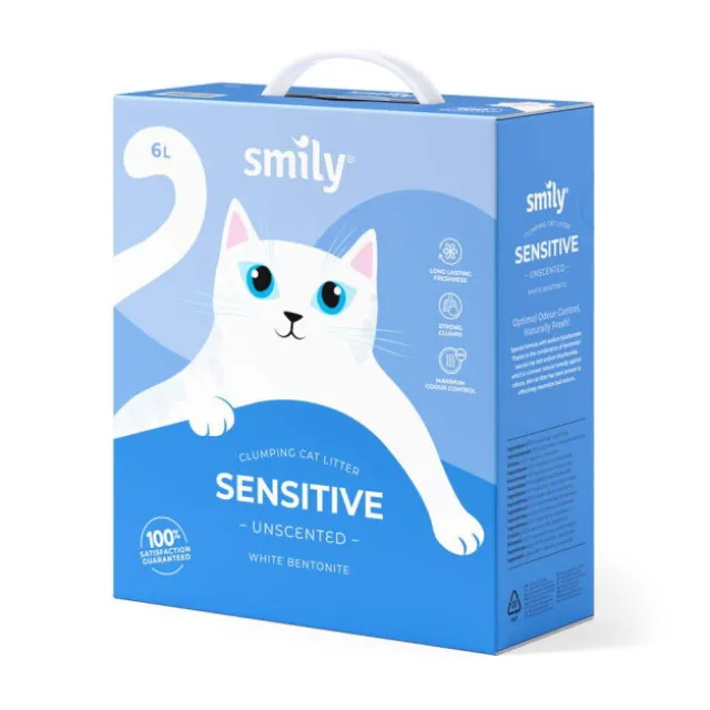 Smily White Bentonite Kattsand Sensitive Unscented